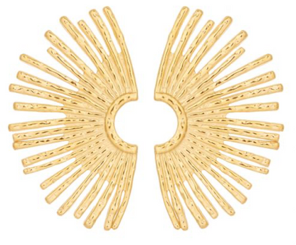 Radiant Stainless Steel Earrings – Gold, 4cm