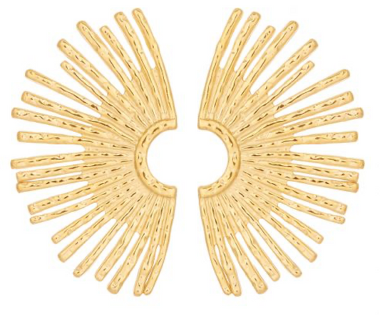 Radiant Stainless Steel Earrings – Gold, 4cm
