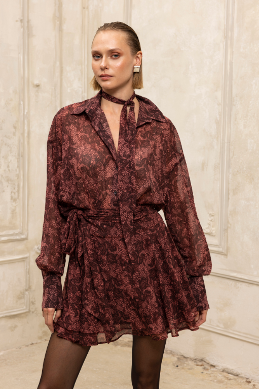 Unveiled Lace Shirt mauve