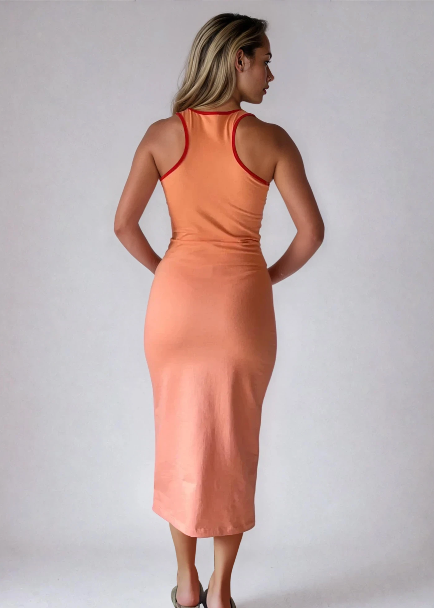 Coral Maya Midi Dress