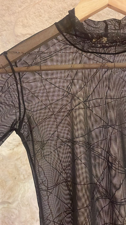 Glam Stripes Mesh Κορμάκι