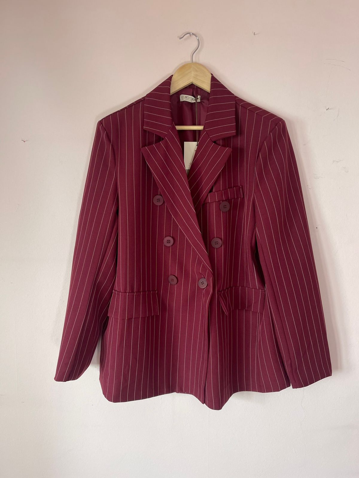 Burgundy Pinstripe Suit