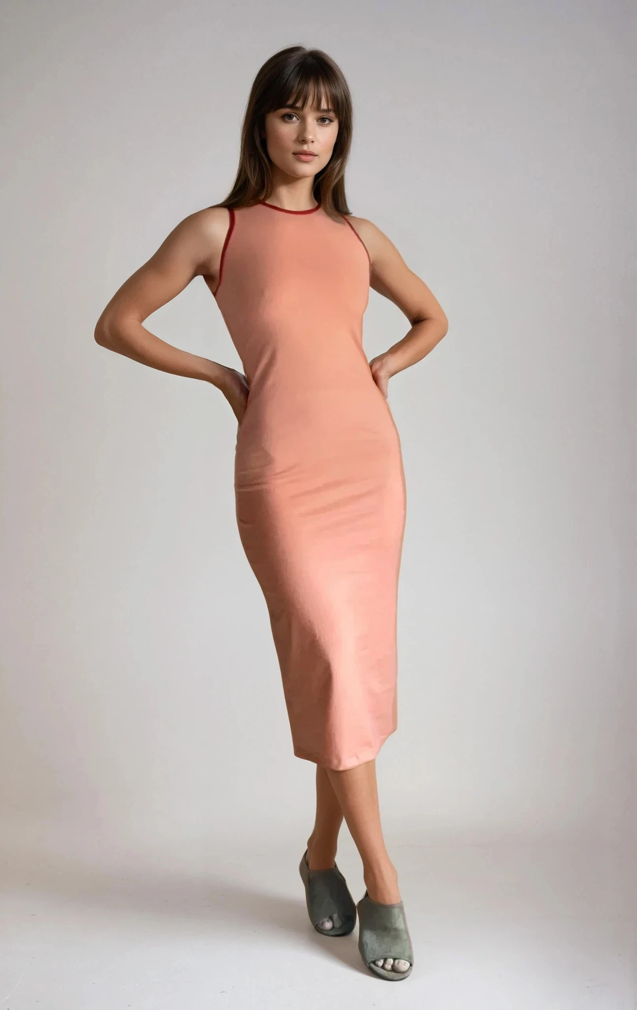 Coral Maya Midi Dress