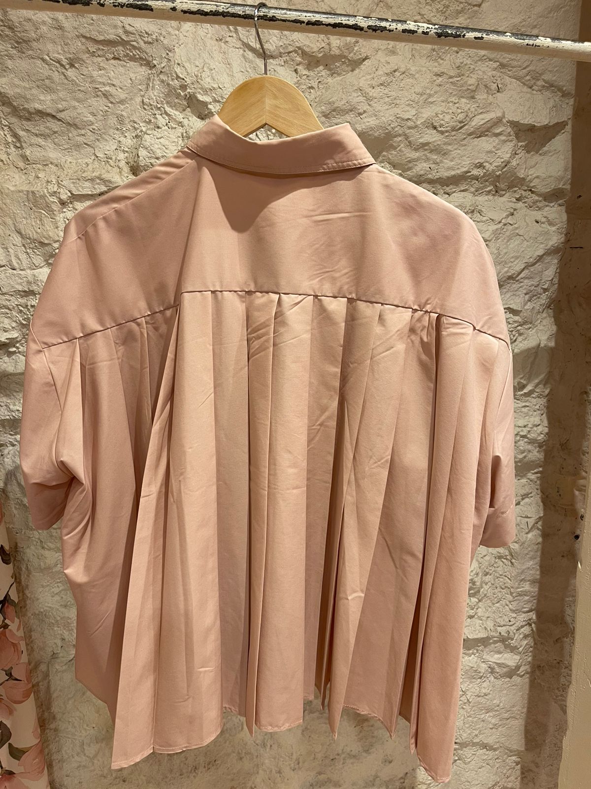 Light Peach Oversized Button-Up Shirt