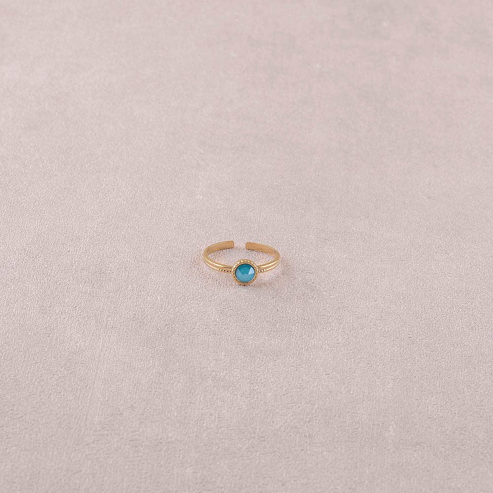 Ring - adorned with Swarovski® crystals: Gold / Dark Grey