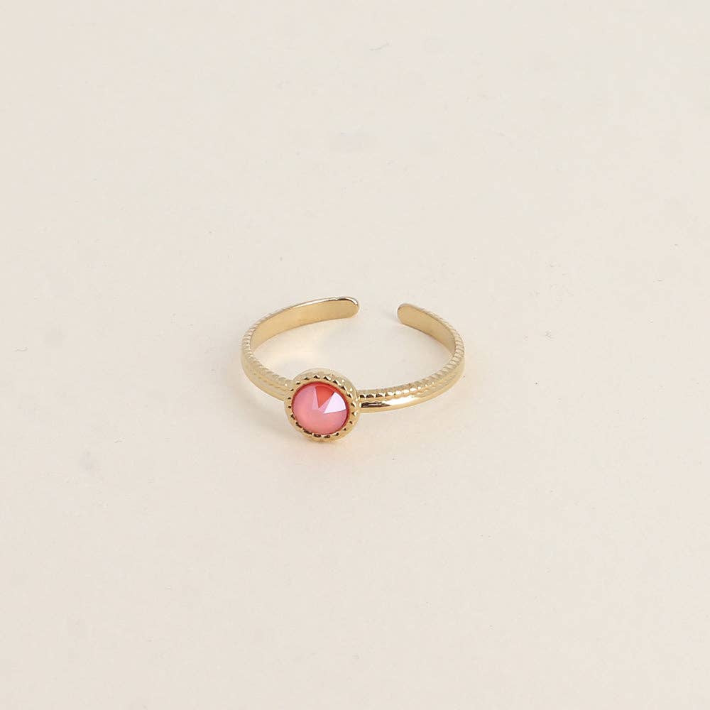 Ring - adorned with Swarovski® crystals: Gold / Dark Grey