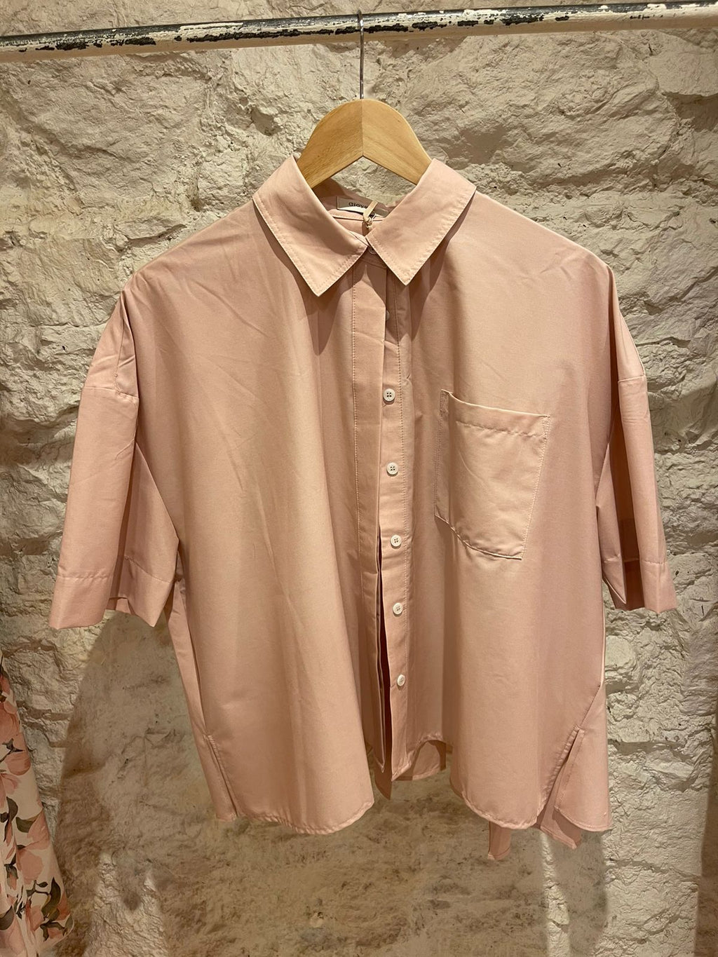 Light Peach Oversized Button-Up Shirt