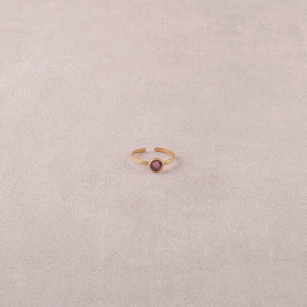 Ring - adorned with Swarovski® crystals: Gold / Dark Grey