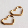 Stainless steel heart hoop “large” – gold