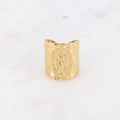 Wide ring - the Madonna with prayer inscription: Gold