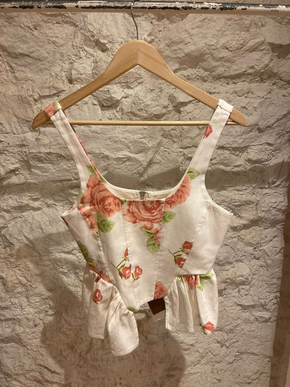 Corset Top with All-Over Floral Print