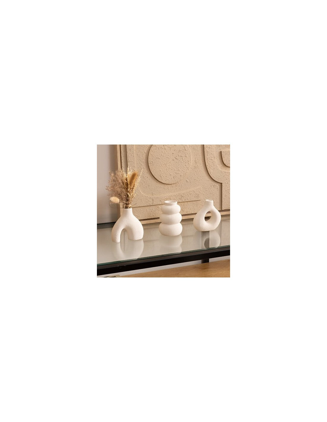White Ceramic Mini Vase Set of 3 — 9×4cm