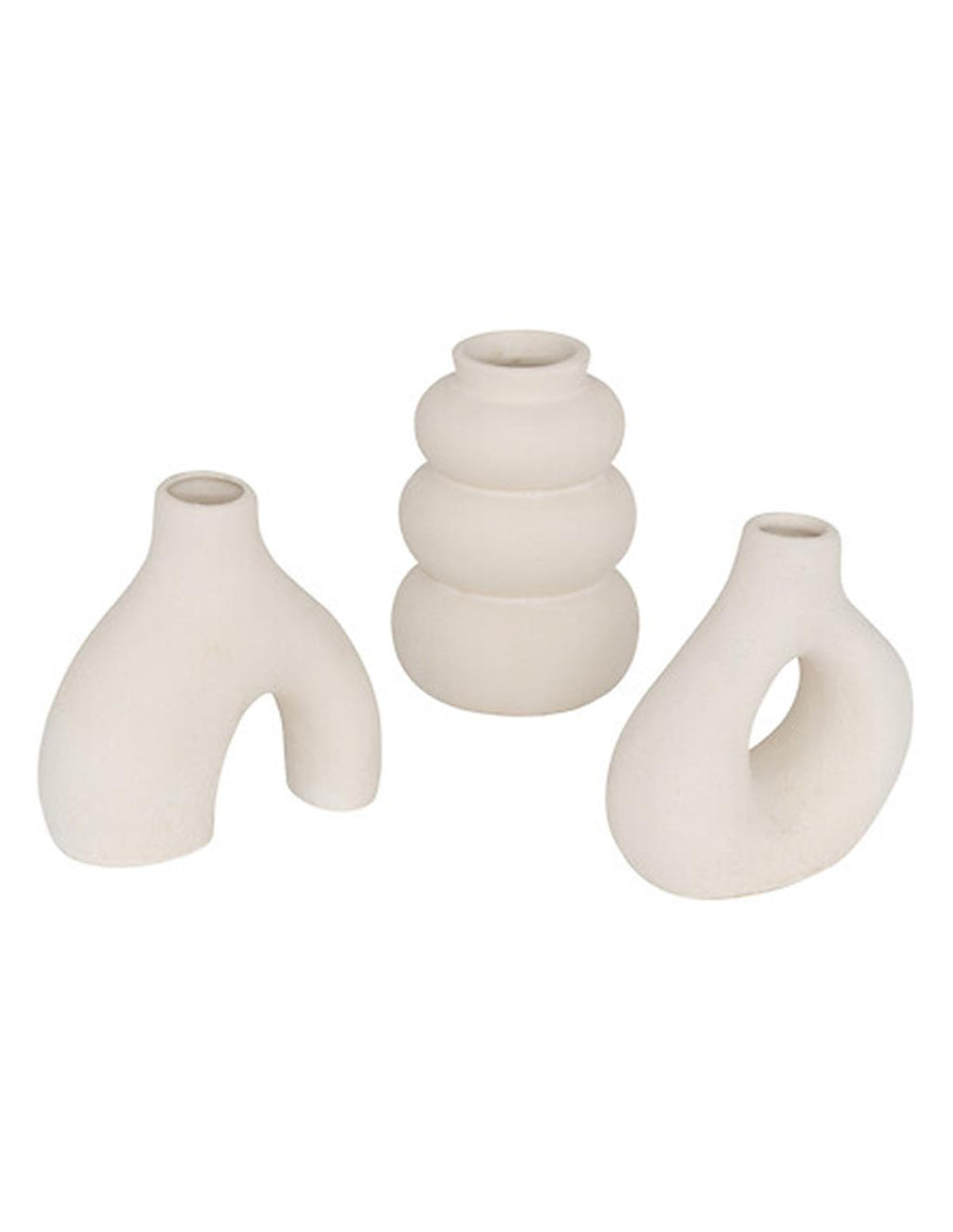 White Ceramic Mini Vase Set of 3 — 9×4cm