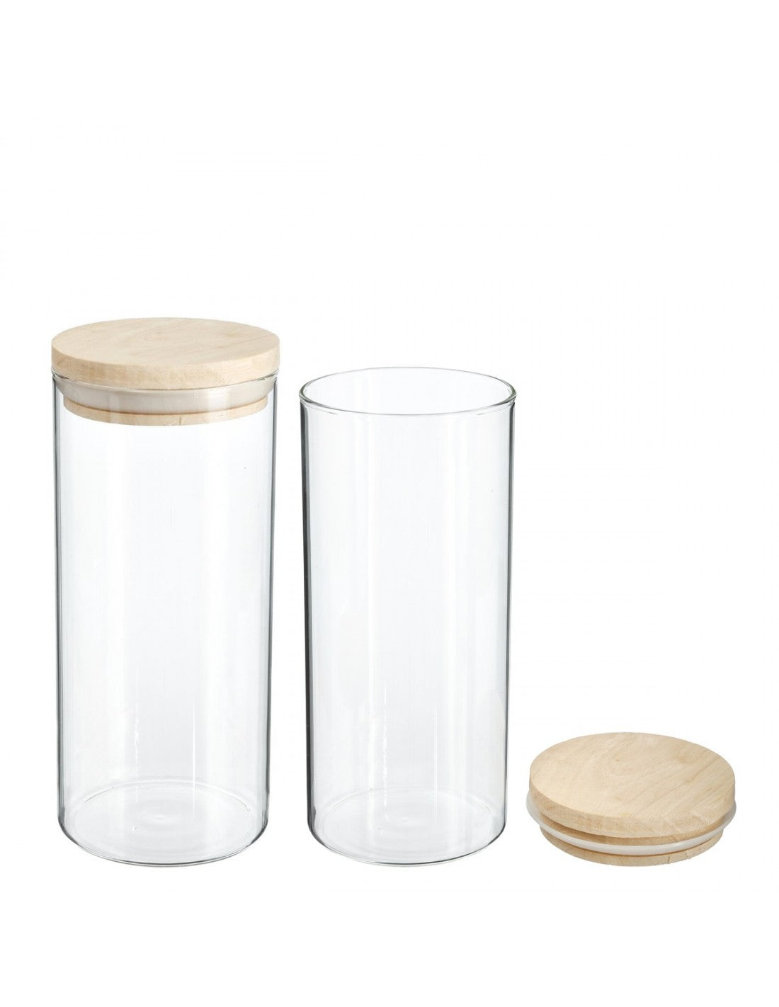 Glass Storage Jar Wooden Lid