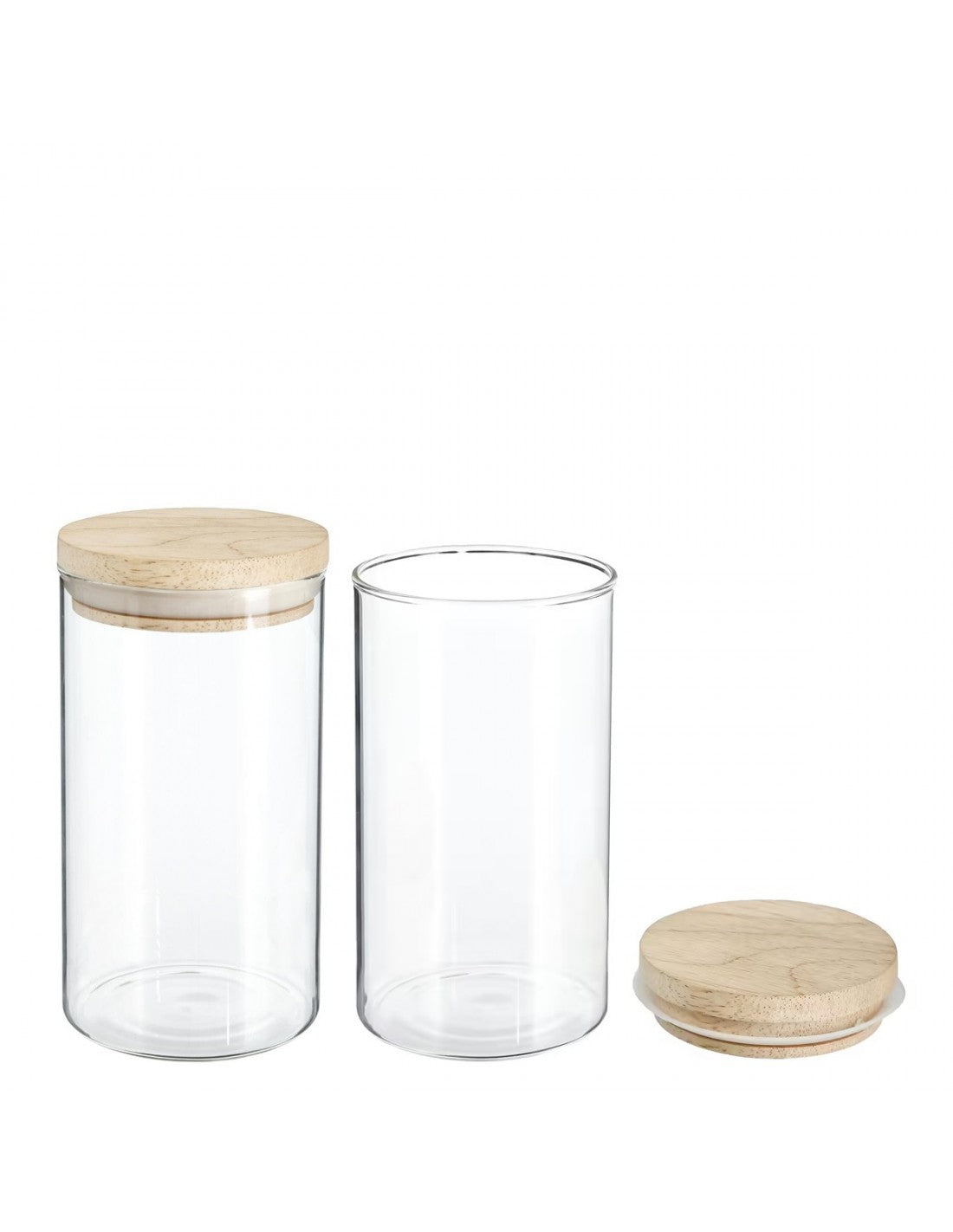 Glass Storage Jar Wooden Lid