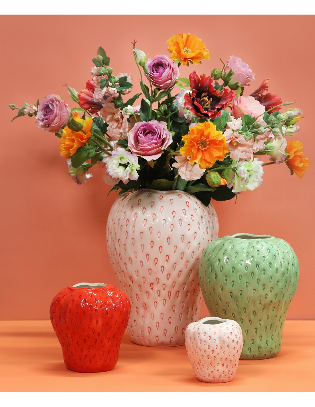 Strawberry Ceramic Vase - Large