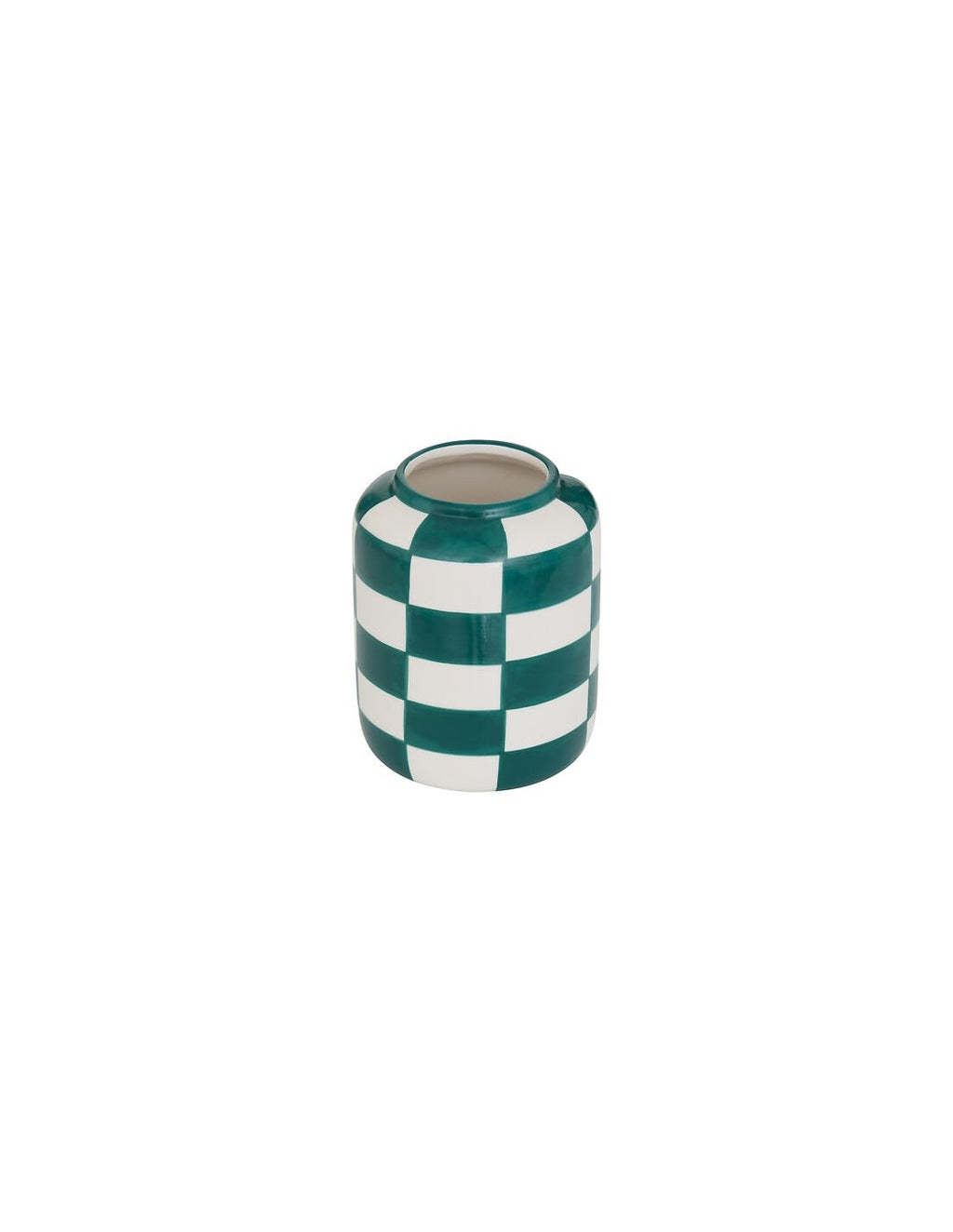Checkered Ceramic Vase 11×14cm