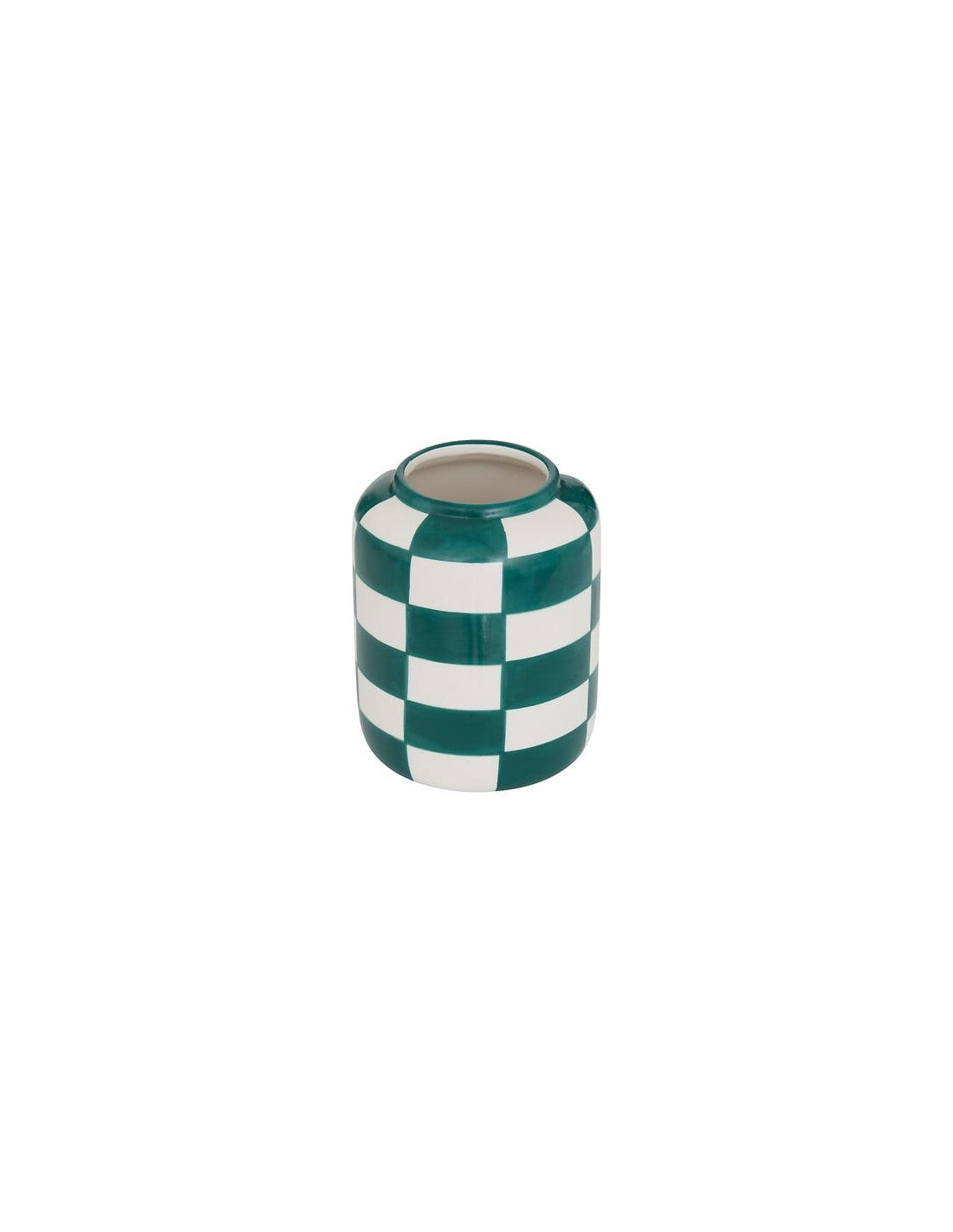 Checkered Ceramic Vase 11×14cm