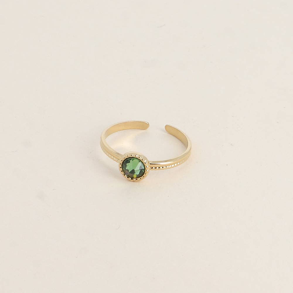 Ring - adorned with Swarovski® crystals: Gold / Dark Grey