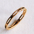 Stainless steel minimalist ring with cubes - gold