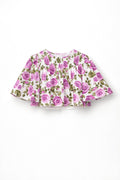 Crop Blouse with All-Over Floral Print