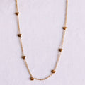 Delicate necklace with hearts - gold