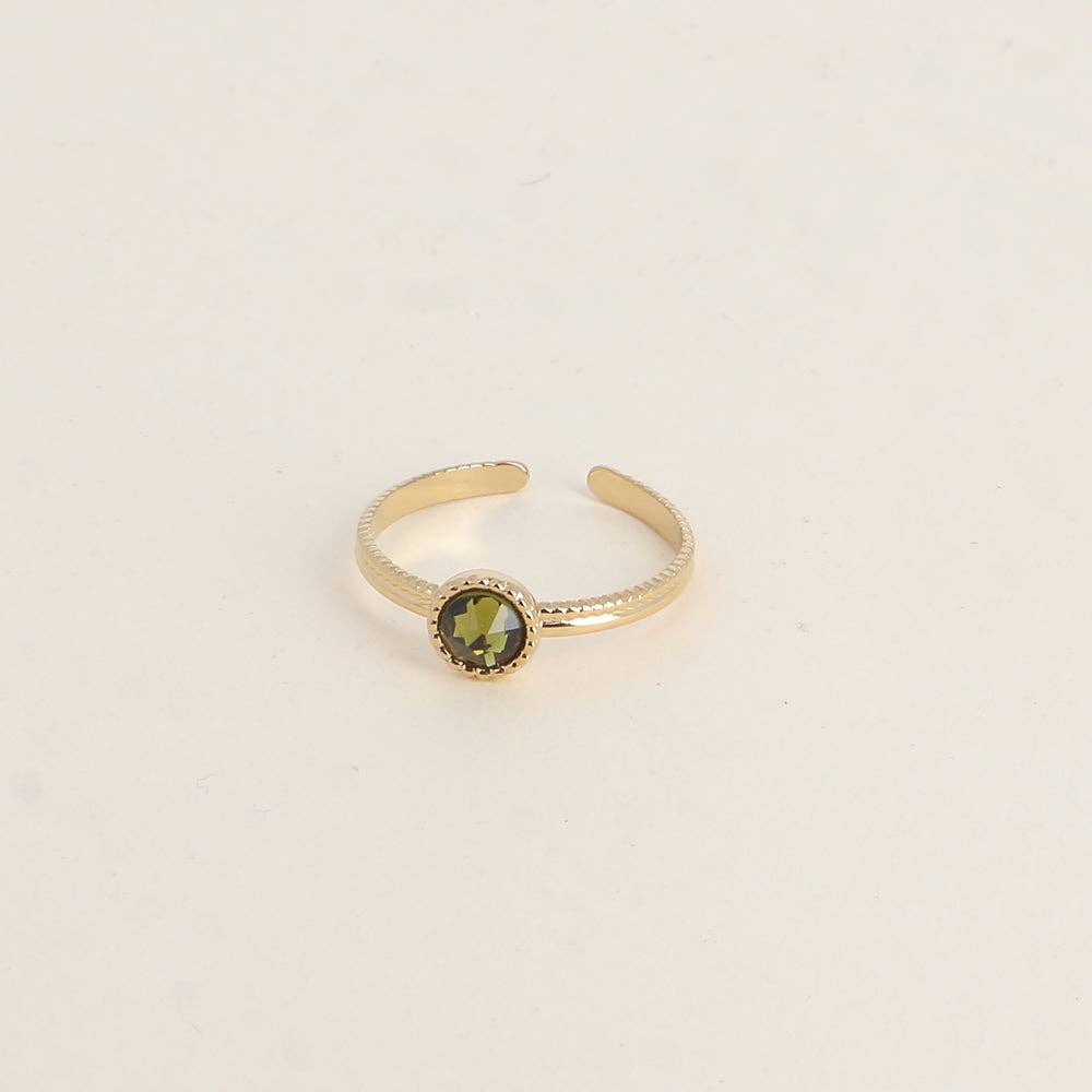 Ring - adorned with Swarovski® crystals: Gold / Dark Grey