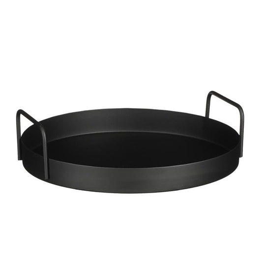 Black Metal Tray with Handles
