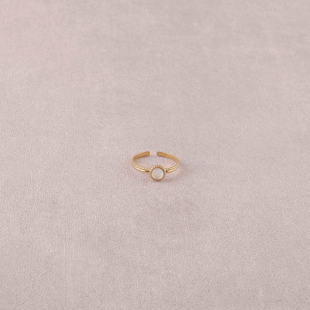 Ring - adorned with Swarovski® crystals: Gold / Dark Grey