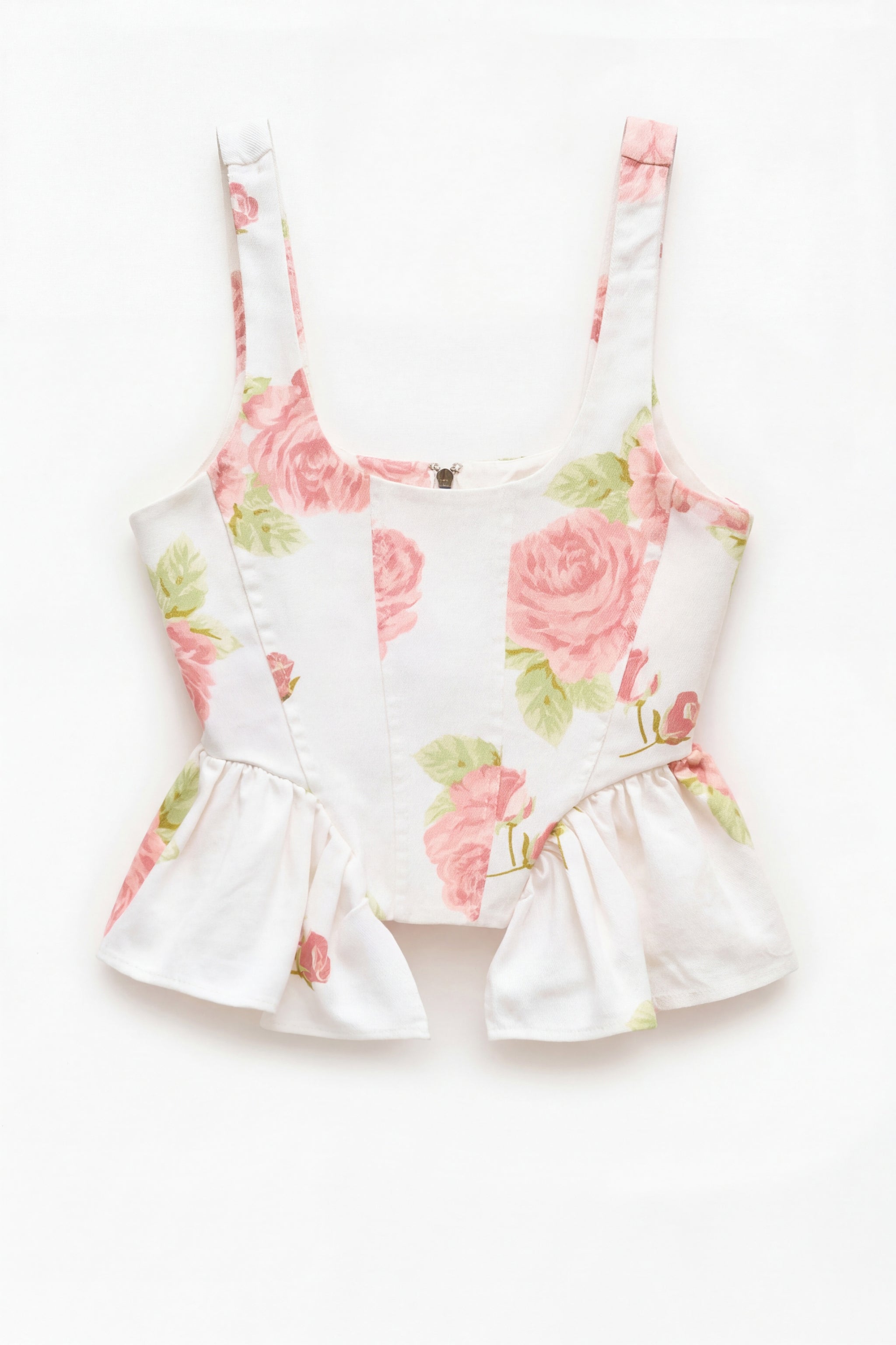 Corset Top with All-Over Floral Print