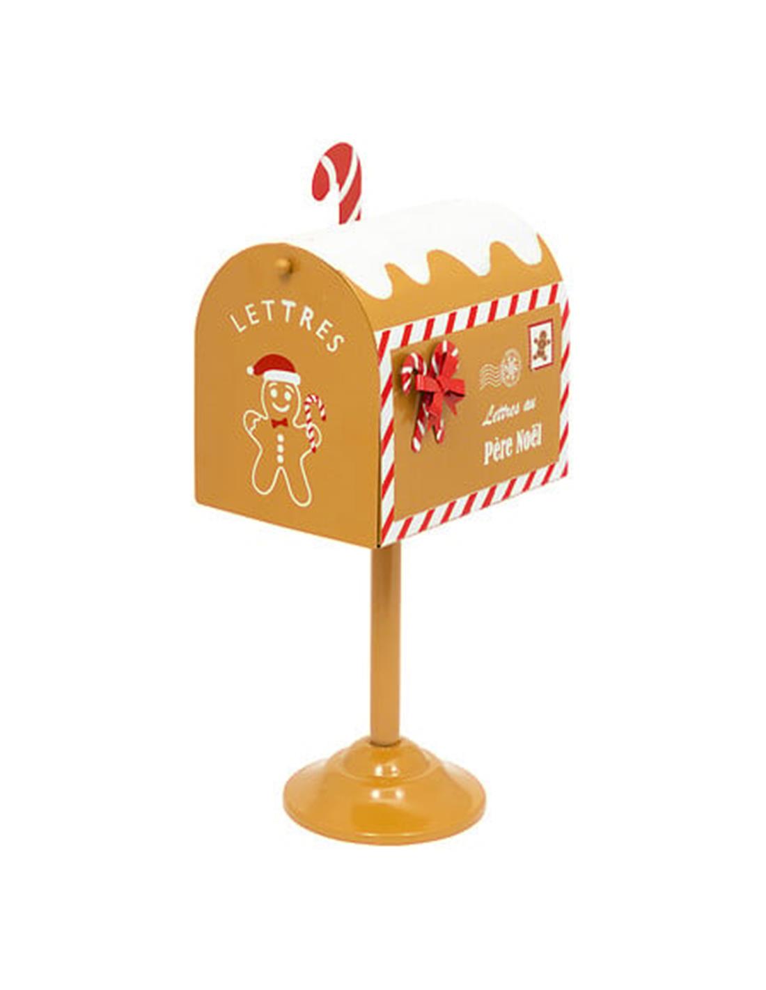 Gingerbread Metal Mailbox 31.5cm – Christmas Decoration