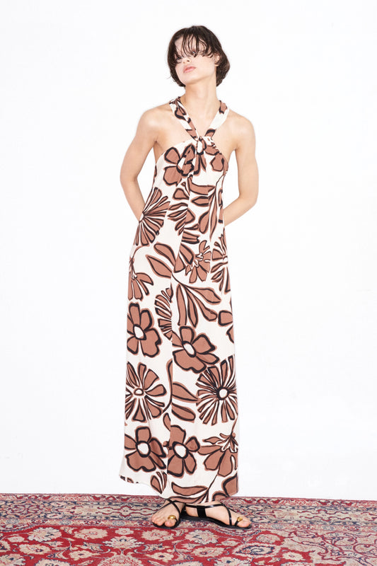 Halter Dress with Print