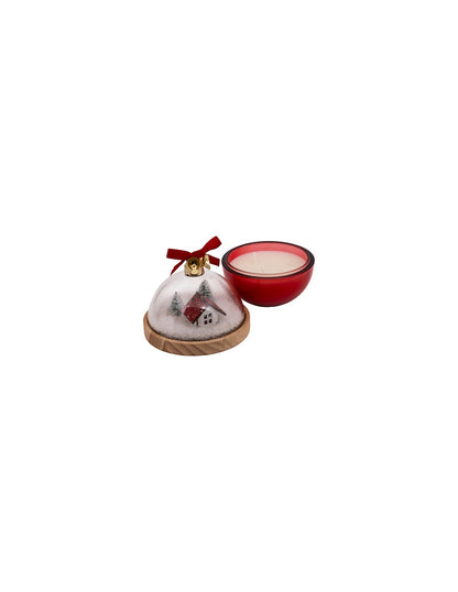 Candle in Glass Snowball with Lid – 130g / Ø11.8×14.5cm