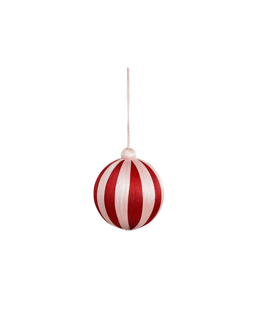 Plastic Ball with Red, White, and Pink Stripes Ø10cm