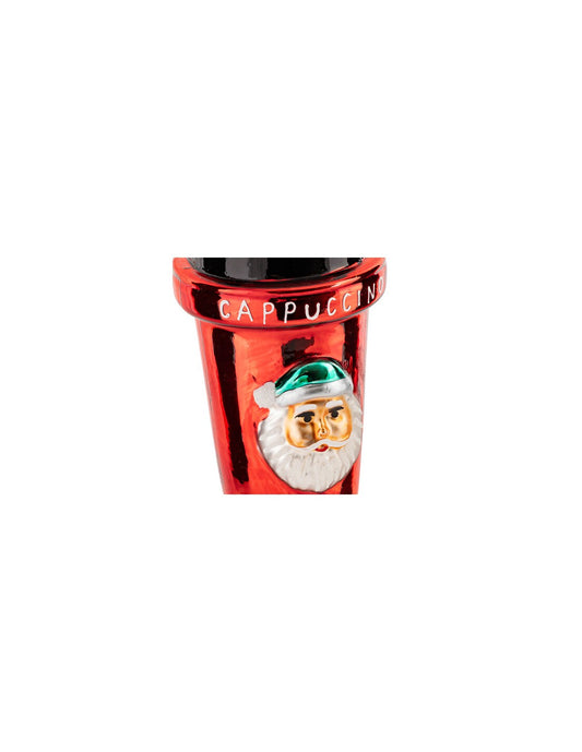 Cappuccino Coffee Cup Glass Ornament 6.6×11.3cm