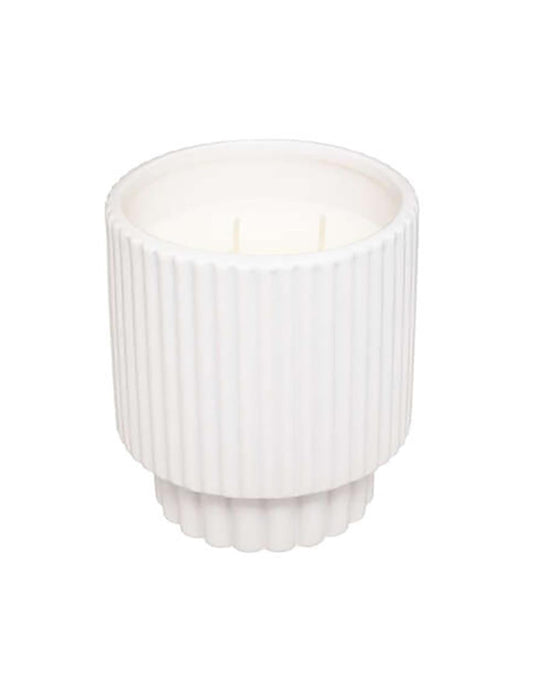 Milos Ceramic White Cup with Scented Candle