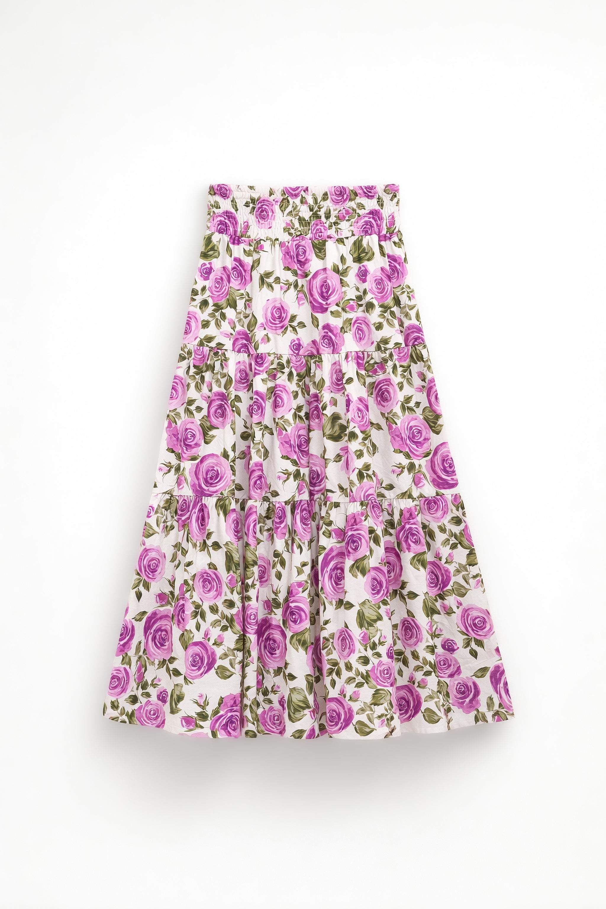 Maxi Skirt with All-Over Floral Print