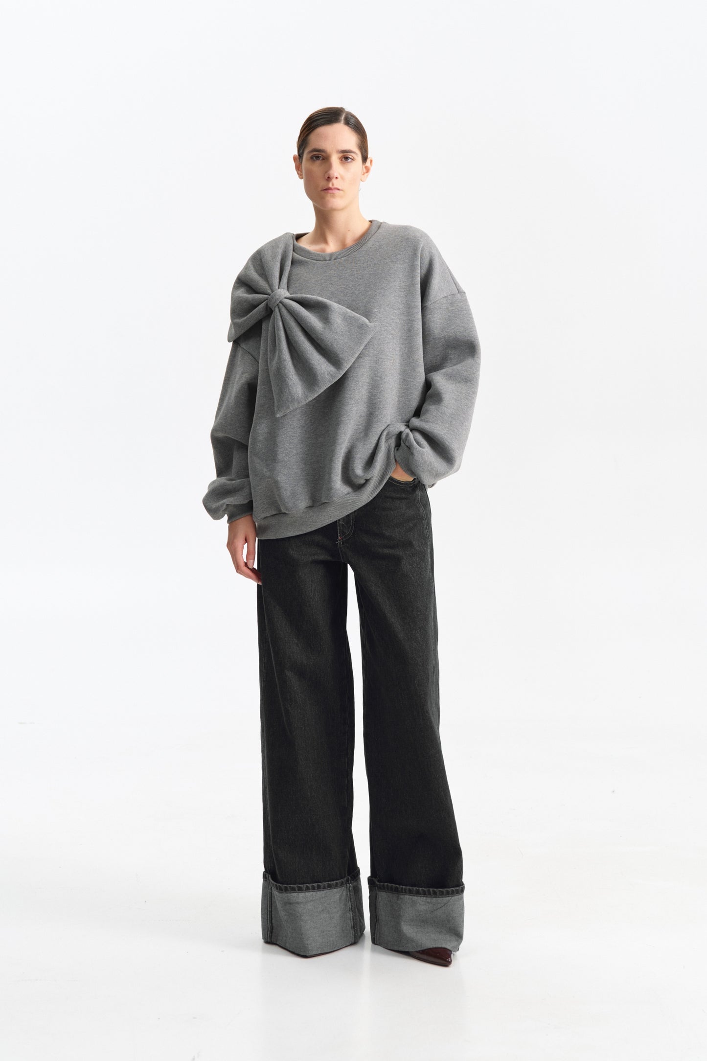 Grey Bow Sweatshirt (pre-order)