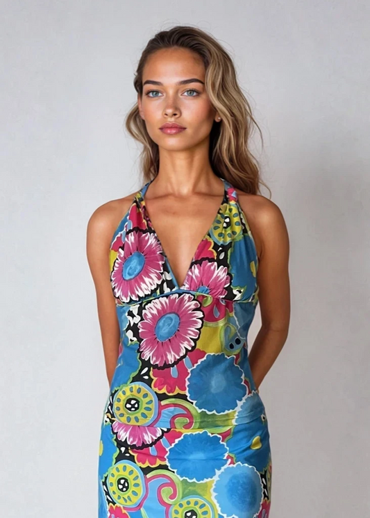 Kailani Halter Blue Top