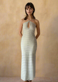 Maren Olive Maxi Open Back Dress