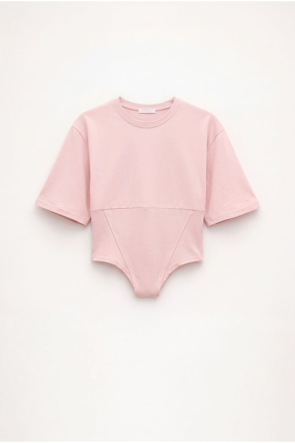 Crew Neck Corset Top with Short Sleeves