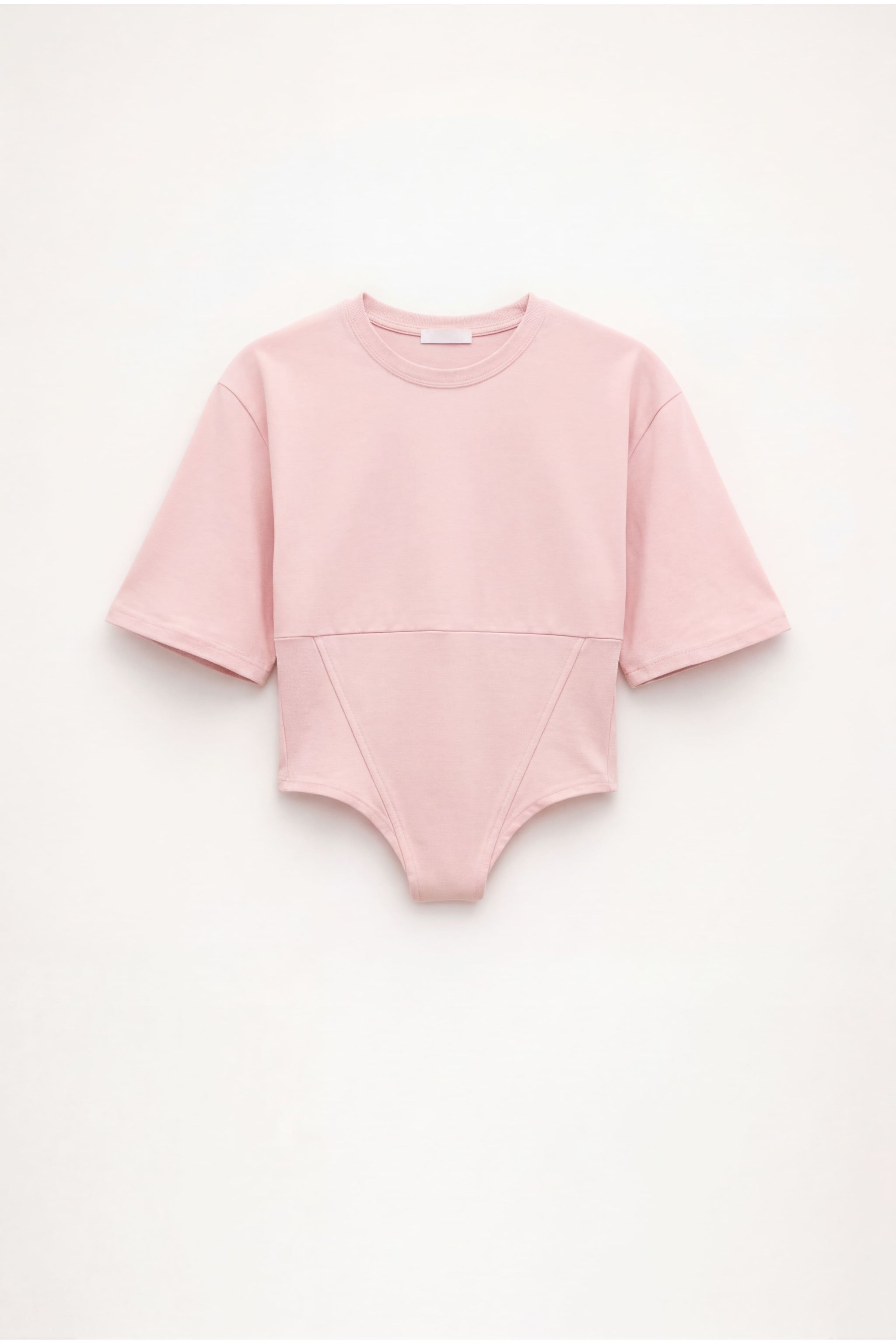 Crew Neck Corset Top with Short Sleeves
