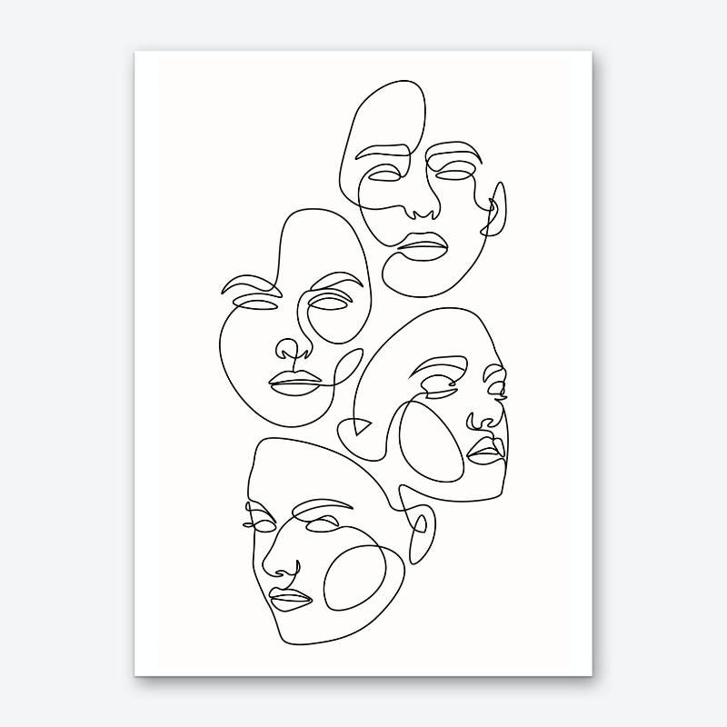 Αφίσα Minimal One Line Faces A3/A4